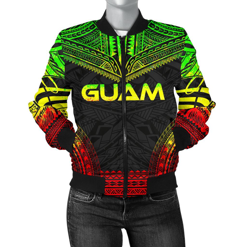 Guam Polynesian Chief Women'S Bomber Jacket - Reggae Version Reggae - Polynesian Pride