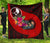 Yap Premium Quilt - Polynesian Hook And Hibiscus (Red) - Polynesian Pride