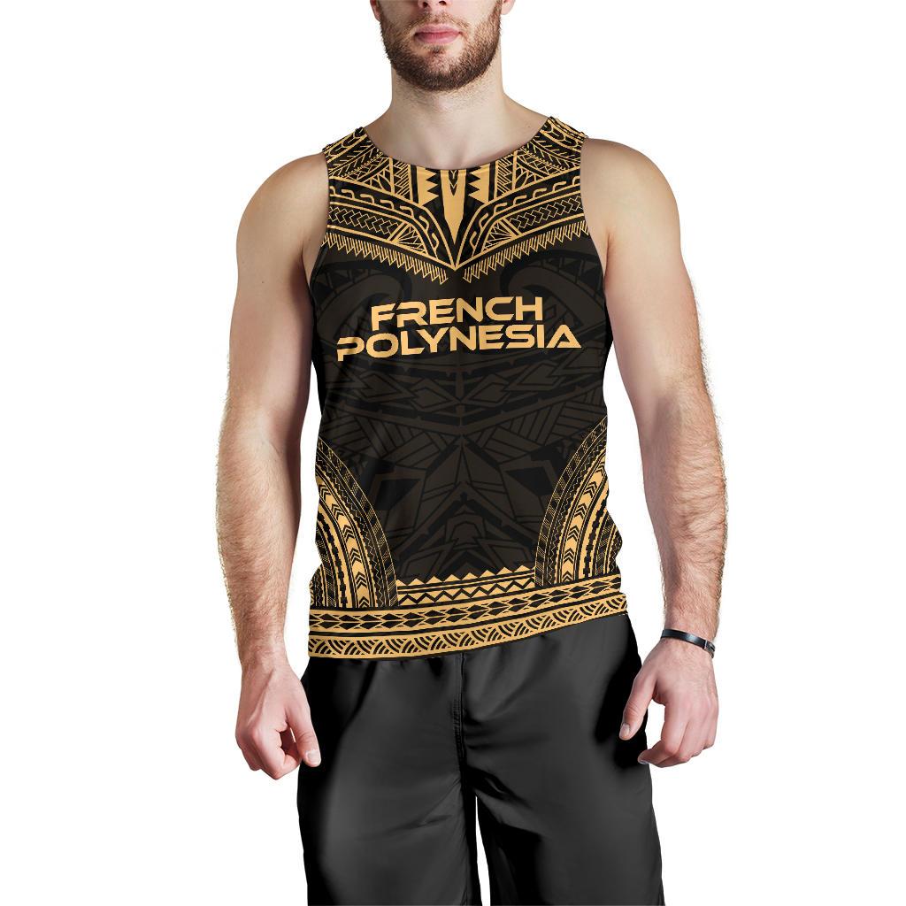 French Polynesia Men's Tank Top - Polynesian Chief Gold Version Gold - Polynesian Pride