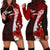 Kosrae Micronesia Custom Personalised Hoodie Dress - Coat Of Arm With Hibiscus Red - Polynesian Pride