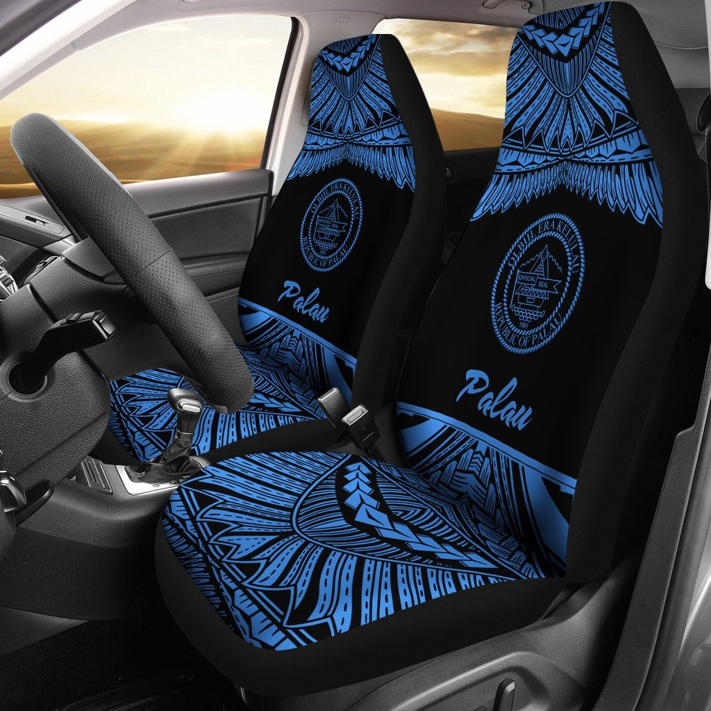 Palau Polynesian Car Seat Covers - Pride Blue Version Universal Fit Blue - Polynesian Pride