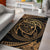 Hawaiian Kanaka Honu Hibiscus Tornado Polynesian Area Rug AH Rug Gold - Polynesian Pride