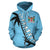 Fiji Cibi War Dance Zip up Hoodie Blue Unisex Blue - Polynesian Pride