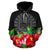 French Polynesia Polynesian Hoodie Black Hibiscus - Polynesian Pride