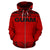 Guam All Over Zip up Hoodie Polynesian Red and Black - Polynesian Pride