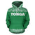 Tonga All Over Hoodie Polynesian Green and White - Polynesian Pride