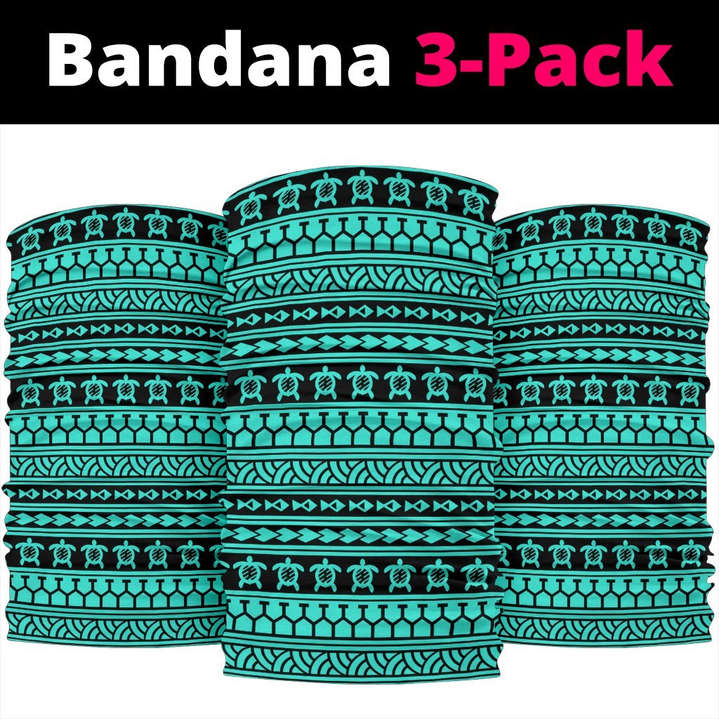 Polynesian Tattoo Tribal Turquoise Bandana 3 - Pack - Polynesian Pride