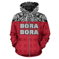 Bora Bora All Over Zip up Hoodie Polynesian Hoodie Version - Polynesian Pride
