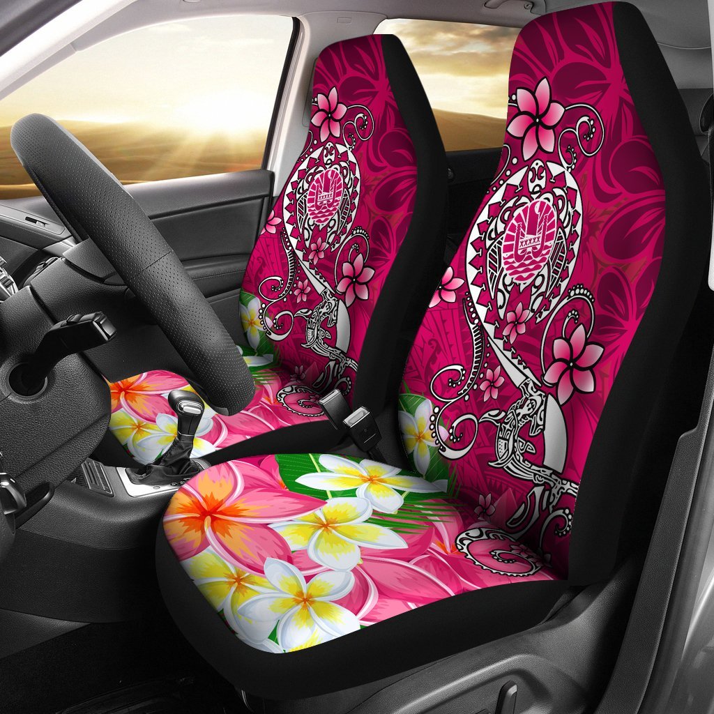 Tahiti Car Seat Covers - Turtle Plumeria (Pink) Universal Fit Pink - Polynesian Pride