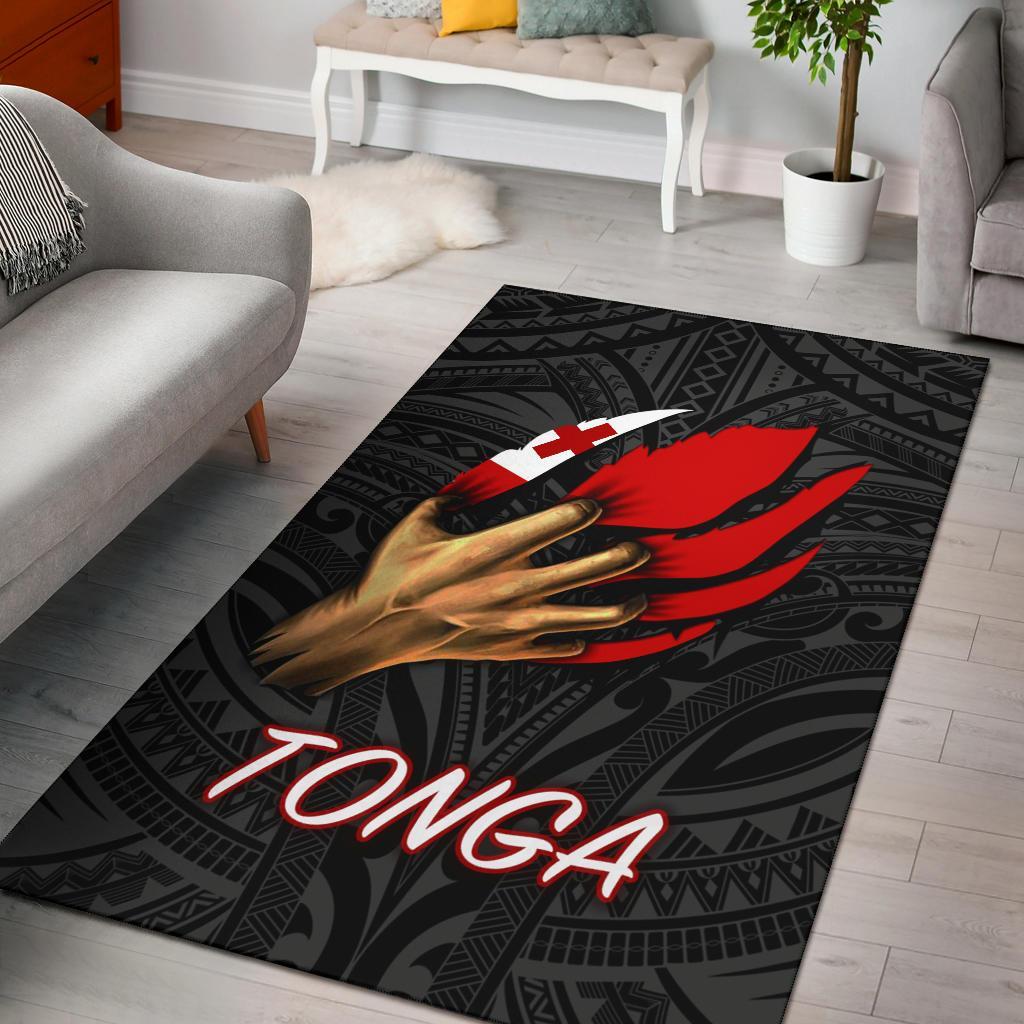 Tonga Area Rug - Tonga In Me (Black) Black - Polynesian Pride