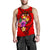 Tonga Polynesian Custom Personalised Men's Tank Top - Floral With Seal Red - Polynesian Pride