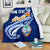 Guam Personalised Premium Blanket - Guam Seal Polynesian Patterns Plumeria (Blue) - Polynesian Pride