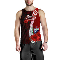 Samoa Polynesian Men's Tank Top - Coat Of Arm With Hibiscus - Polynesian Pride