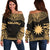 Nauru Polynesian Chief Women's Off Shoulder Sweater - Gold Version Gold - Polynesian Pride