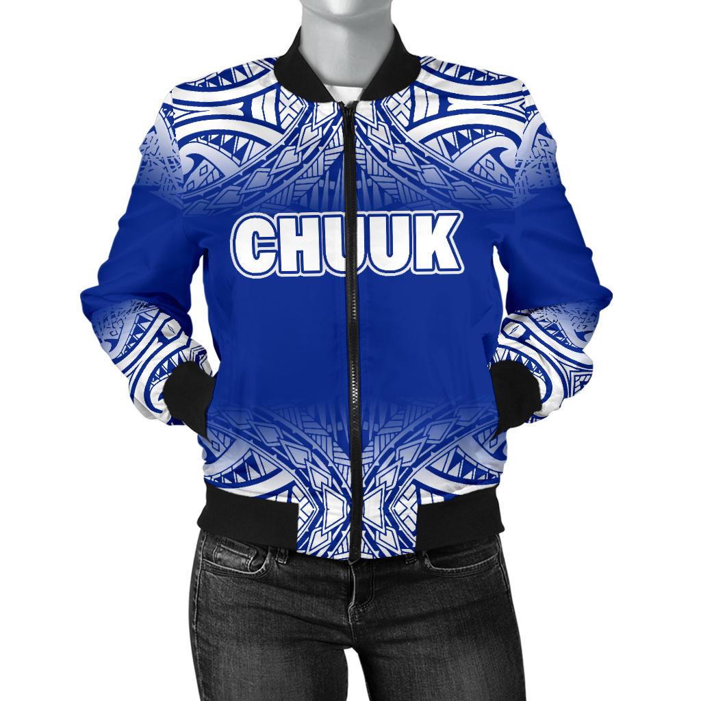 Chuuk Women's Bomber Jacket - Fog Blue Style Blue - Polynesian Pride