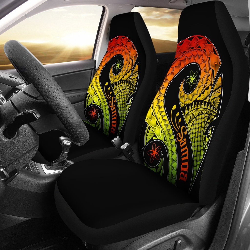 Samoa Car Seat Covers - Samoa Polynesian Decorative Patterns Universal Fit Reggae - Polynesian Pride