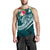 YAP Polynesian Men's Tank Top - Summer Plumeria (Turquoise) - Polynesian Pride