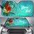 Palau Auto Sun Shade - Tropical Flowers Style Auto Sun Shade - Palau Universal Fit Green - Polynesian Pride