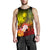 Marshall Islands Men's Tank Top - Humpback Whale with Tropical Flowers (Yellow) - Polynesian Pride