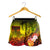 Fiji Women's Shorts - Humpback Whale with Tropical Flowers (Yellow) - Polynesian Pride