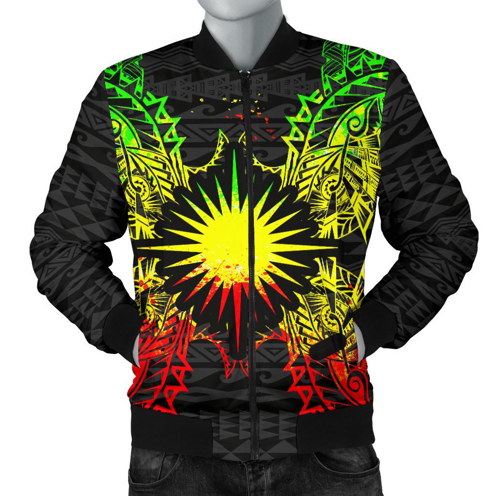 Marshall Islands Polynesian Men's Bomber Jacket Map Reggae Reggae - Polynesian Pride