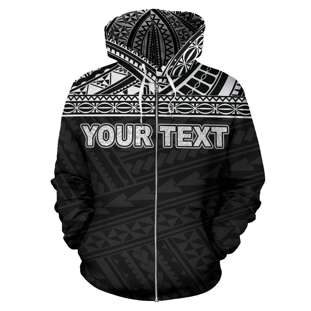Poly All Over Zip up Custom Hoodie Polynesian Black - Polynesian Pride