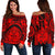 Polynesian Off Shoulder Sweaters - Guam Flag, Seal with Maui Moana Tattoo - Polynesian Pride