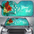 Kosrae State Auto Sun Shade - Tropical Flowers Style Auto Sun Shade - Kosrae State Universal Fit Green - Polynesian Pride