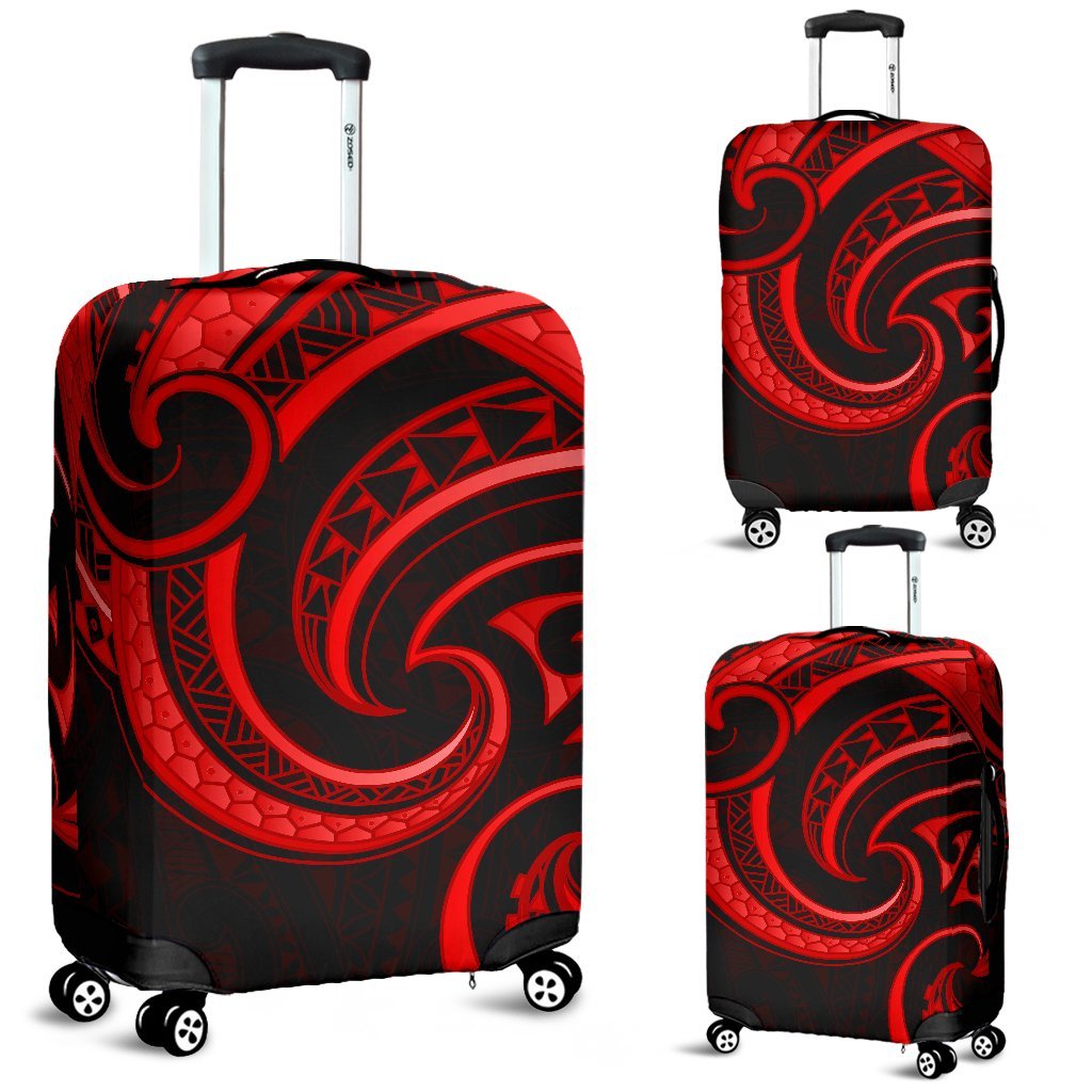 New Zealand Maori Mangopare Luggage Cover Polynesian - Red Red - Polynesian Pride