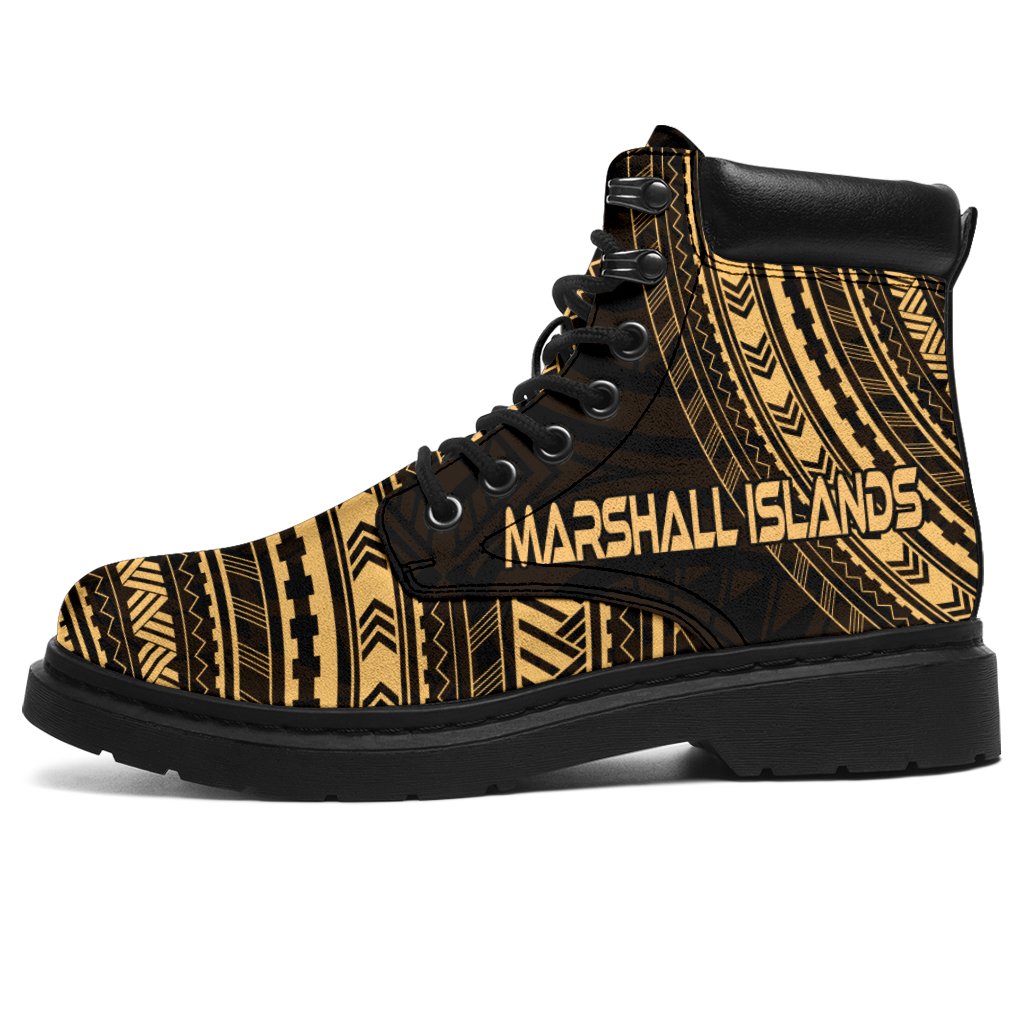 Marshall Islands Leather Boots - Polynesian Gold Chief Version Gold - Polynesian Pride