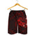 Polynesian Hawaii Men's Shorts - Humpback Whale with Hibiscus (Red) - Polynesian Pride