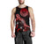 Tahiti Men Tank Top - Turtle With Blooming Hibiscus Red - Polynesian Pride