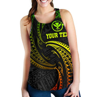 Polynesian Hawaii Custom Personalised Women's Racerback Tank - Reggae Tribal Wave - Polynesian Pride