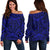 Polynesian Women's Off Shoulder Sweater 30 Blue - Polynesian Pride