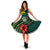 Hawaii Polynesian Midi Dress - Green Turtle Hibiscus Women Green - Polynesian Pride