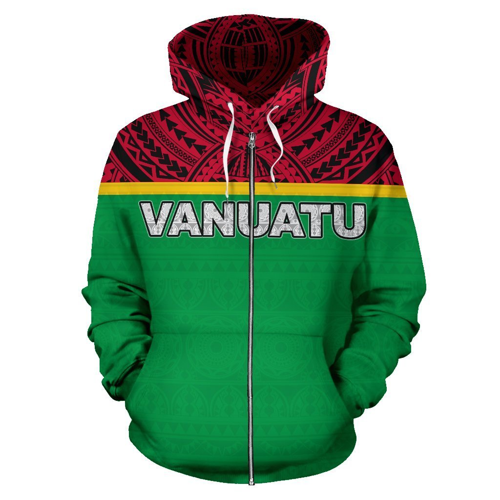 Vanuatu All Over Zip up Hoodie Polynesian Hoodie Style - Polynesian Pride