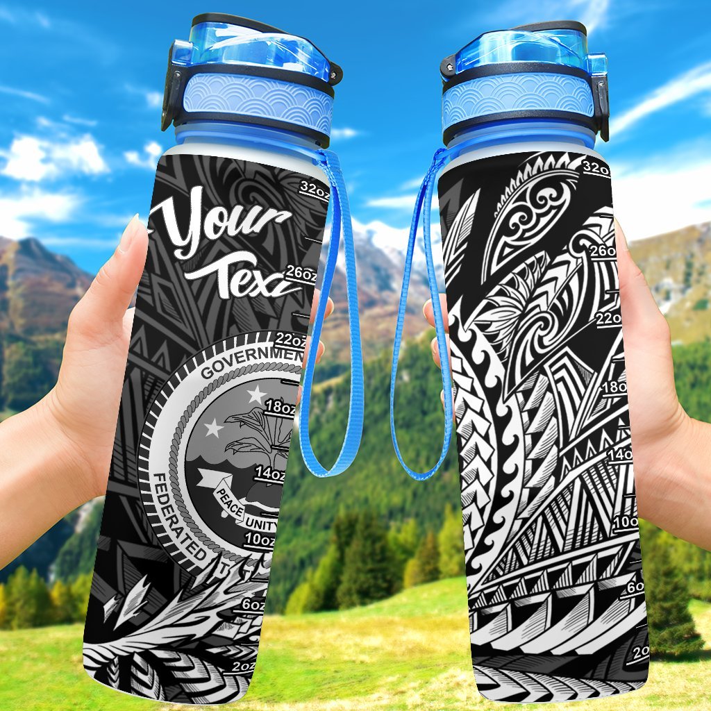 Federated States of Micronesia Custom Personalised Hydro Tracking Bottle - Wings Style Hydro Tracking Bottle - FSM 32oz Large Black - Polynesian Pride