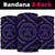 Hawaiian Turtle Map Black Purple Bandana 3 - Pack - Polynesian Pride