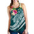 Fiji Polynesian Women's Racerback Tank - Summer Plumeria (Turquoise) - Polynesian Pride