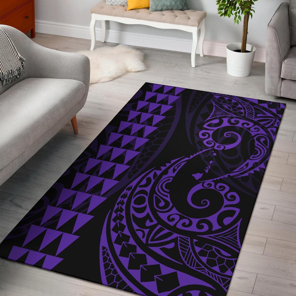 Hawaii Kakau Polynesian Rug Rug Purple - Polynesian Pride