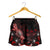 Fiji Polynesian Women's Shorts - Turtle With Blooming Hibiscus Red - Polynesian Pride