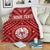 Tahiti Personalised Premium Blanket - Tahiti Seal In Polynesian Tattoo Style (Red) White - Polynesian Pride