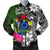 Cook Islands Men Bomber Jacket - Turtle Plumeria Banana Leaf Black - Polynesian Pride