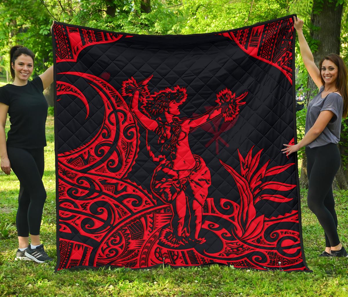 Polynesian Hawaii Premium Quilt - Hula Girl Red - Polynesian Pride