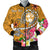 Tonga Custom Personalised Men's Bomber Jacket - Turtle Plumeria (Gold) Gold - Polynesian Pride