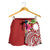 Nauru Polynesian Women's Shorts - Summer Plumeria (Red) - Polynesian Pride