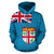 Fiji Flag All Over Zip up Hoodie Polynesain Hoodie Style - Polynesian Pride