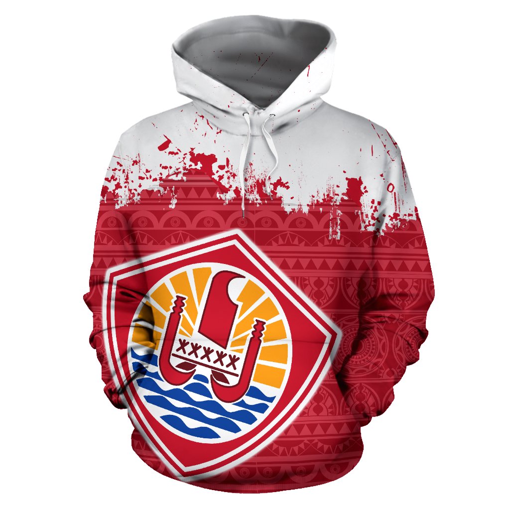 French Polynesia ll Over Hoodie Tahiti Grunge Style - Polynesian Pride