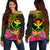 Polynesian Hawaii Kanaka Maoli Polynesian Women's Off Shoulder Sweater - Hibiscus and Banana Leaves Art - Polynesian Pride