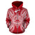 American Samoa Polynesian All Over Zip up Hoodie Map Red White - Polynesian Pride